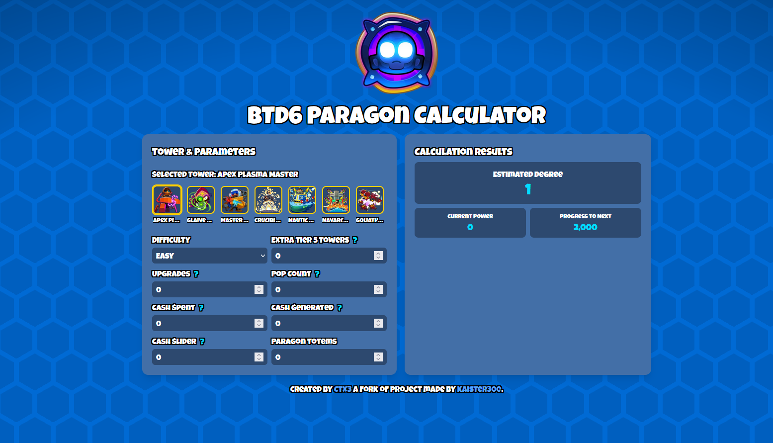 BTD6 Calculator